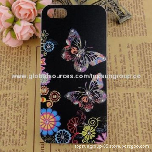 PC Case for iPhone 5S, Personalized Rhinestone-studded, OEM and ODM Orders Welcomed